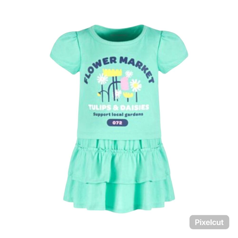 Epic Threads Size 2 T Toddler Girls Flower Market Top and Matching tiered skirt